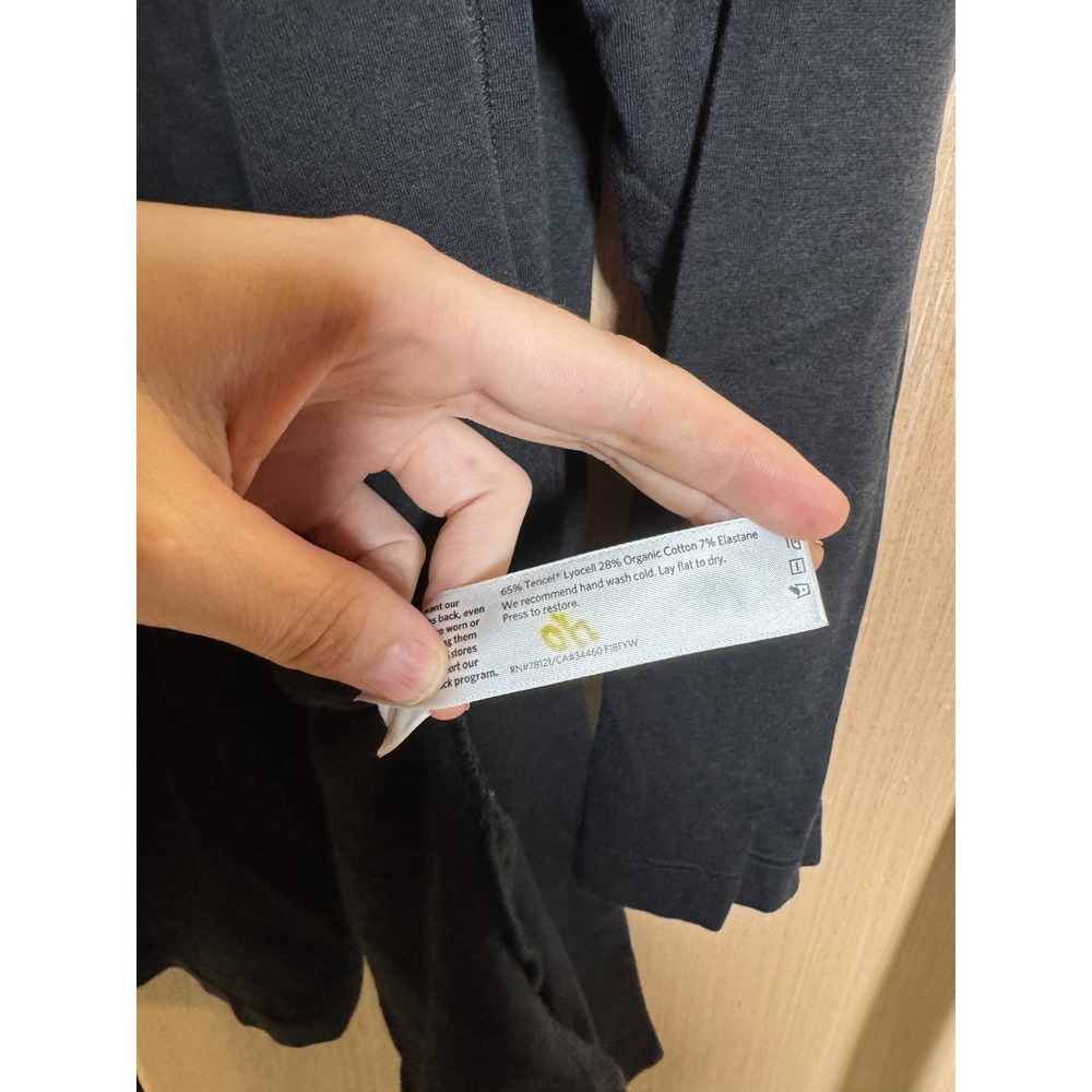 Eileen Fisher Black Tencel Organic Cotton Open Front Cardigan Medium F18FYW - Picture 4 of 5